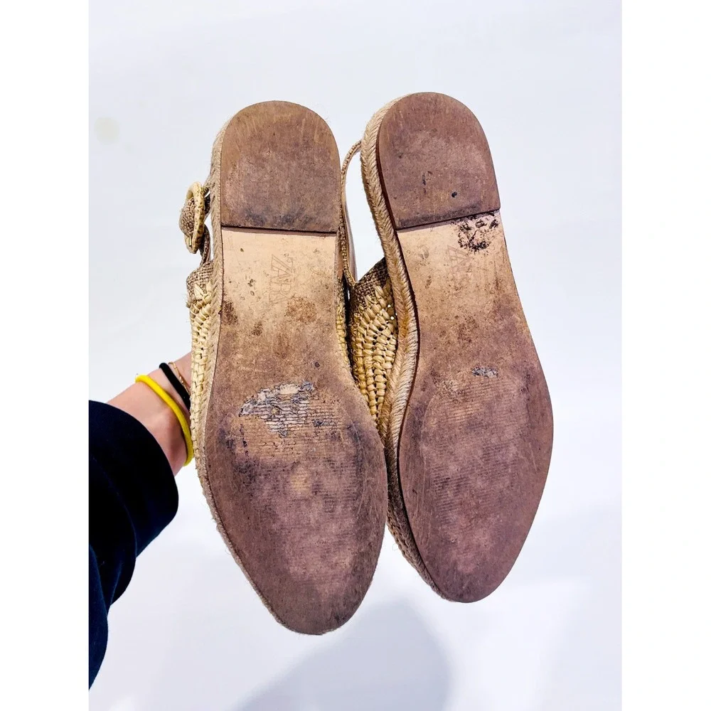 ZARA Beige espadrille sandals | Jute woven summer | Size 35 EU - Picture 9 of 9